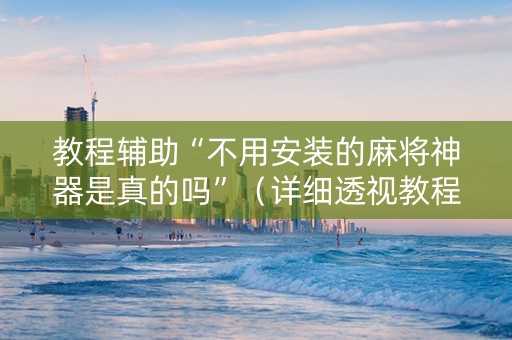 教程辅助“不用安装的麻将神器是真的吗”（详细透视教程）-哔哩哔哩