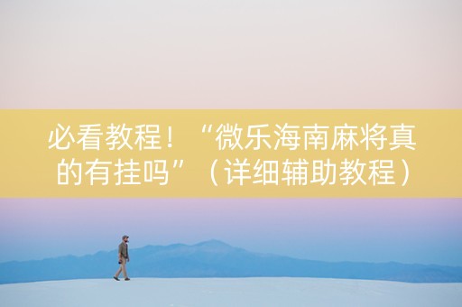 必看教程！“微乐海南麻将真的有挂吗”（详细辅助教程）-哔哩哔哩