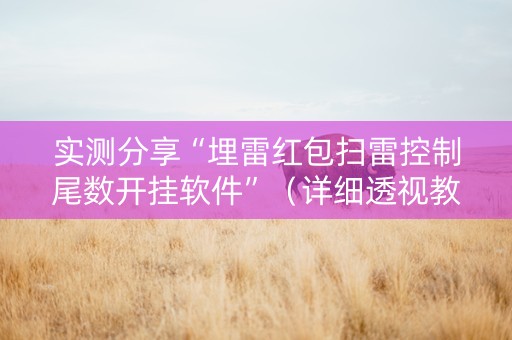 实测分享“埋雷红包扫雷控制尾数开挂软件”（详细透视教程）-哔哩哔哩