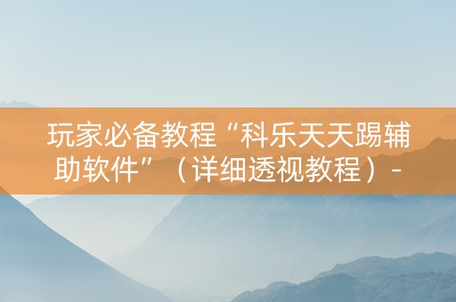 玩家必备教程“科乐天天踢辅助软件”（详细透视教程）-哔哩哔哩