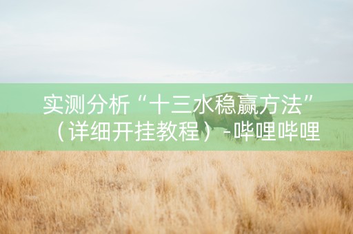 实测分析“十三水稳赢方法”（详细开挂教程）-哔哩哔哩