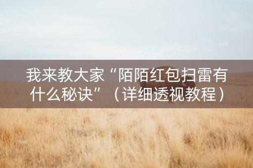 我来教大家“陌陌红包扫雷有什么秘诀”（详细透视教程）-哔哩哔哩