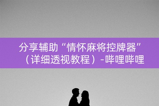 分享辅助“情怀麻将控牌器”（详细透视教程）-哔哩哔哩