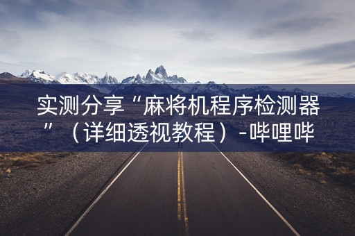 实测分享“麻将机程序检测器”（详细透视教程）-哔哩哔哩