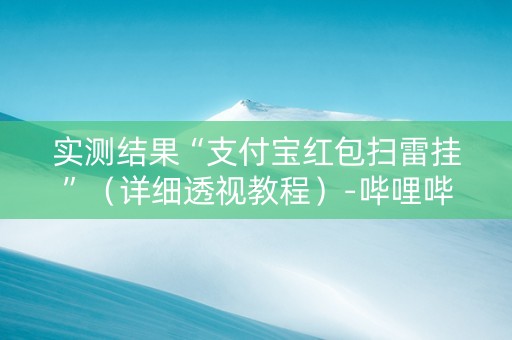 实测结果“支付宝红包扫雷挂”（详细透视教程）-哔哩哔哩