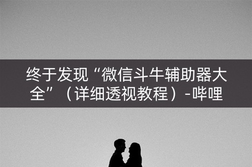终于发现“微信斗牛辅助器大全”（详细透视教程）-哔哩哔哩