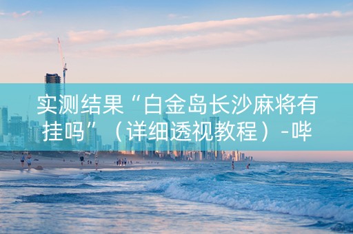 实测结果“白金岛长沙麻将有挂吗”（详细透视教程）-哔哩哔哩