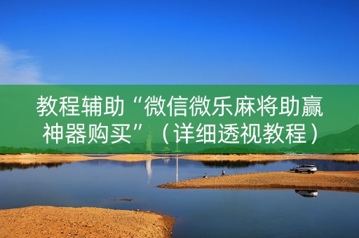 教程辅助“微信微乐麻将助赢神器购买”（详细透视教程）-哔哩哔哩