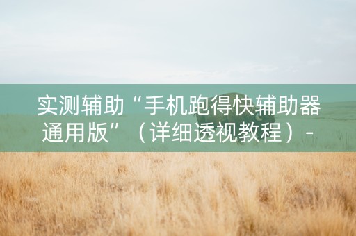 实测辅助“手机跑得快辅助器通用版”（详细透视教程）-哔哩哔哩