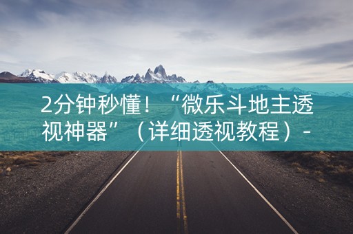 2分钟秒懂！“微乐斗地主透视神器”（详细透视教程）-哔哩哔哩
