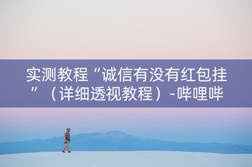 实测教程“诚信有没有红包挂”（详细透视教程）-哔哩哔哩