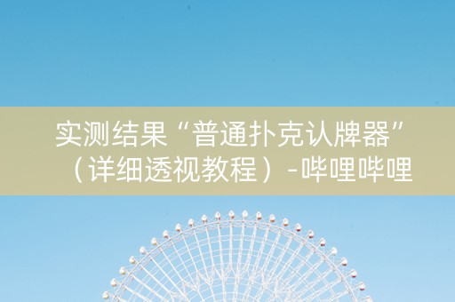 实测结果“普通扑克认牌器”（详细透视教程）-哔哩哔哩