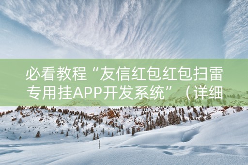 必看教程“友信红包红包扫雷专用挂APP开发系统”（详细透视教程）-哔哩哔哩