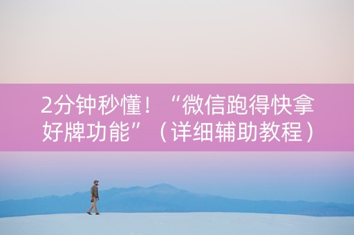 2分钟秒懂！“微信跑得快拿好牌功能”（详细辅助教程）-哔哩哔哩