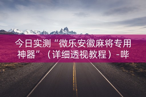 今日实测“微乐安徽麻将专用神器”（详细透视教程）-哔哩哔哩