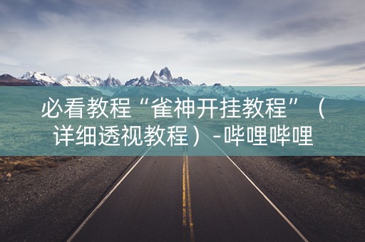 必看教程“雀神开挂教程”（详细透视教程）-哔哩哔哩