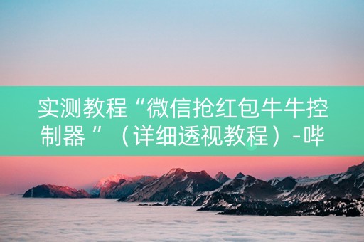 实测教程“微信抢红包牛牛控制器 ”（详细透视教程）-哔哩哔哩