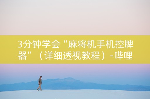 3分钟学会“麻将机手机控牌器”（详细透视教程）-哔哩哔哩