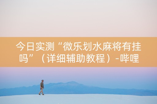 今日实测“微乐划水麻将有挂吗”（详细辅助教程）-哔哩哔哩