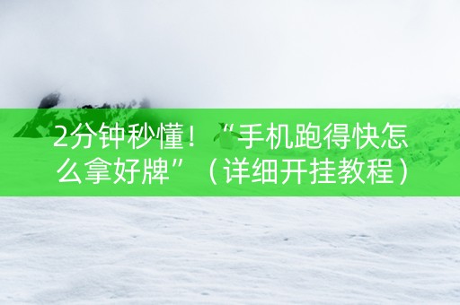 2分钟秒懂！“手机跑得快怎么拿好牌”（详细开挂教程）-哔哩哔哩