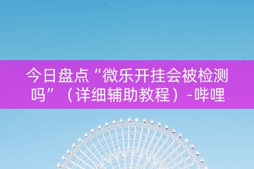 今日盘点“微乐开挂会被检测吗”（详细辅助教程）-哔哩哔哩