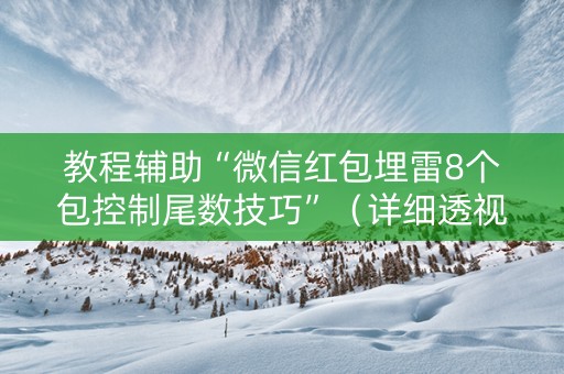教程辅助“微信红包埋雷8个包控制尾数技巧”（详细透视教程）-哔哩哔哩