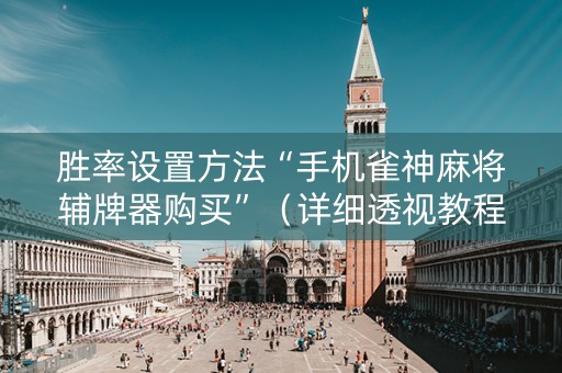 胜率设置方法“手机雀神麻将辅牌器购买”（详细透视教程）-哔哩哔哩