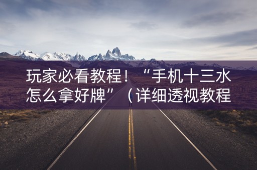 玩家必看教程！“手机十三水怎么拿好牌”（详细透视教程）-哔哩哔哩