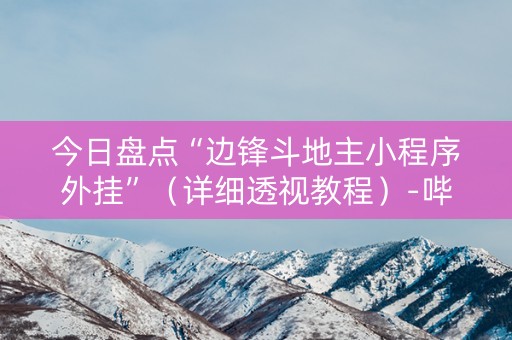 今日盘点“边锋斗地主小程序外挂”（详细透视教程）-哔哩哔哩