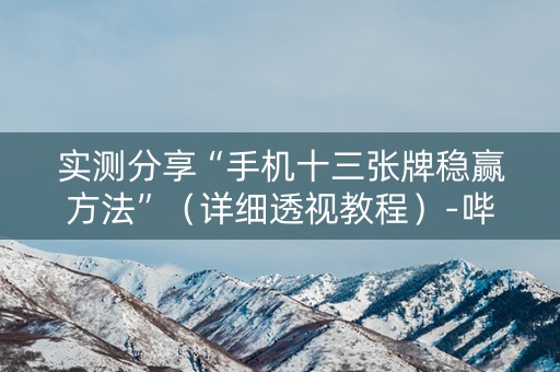 实测分享“手机十三张牌稳赢方法”（详细透视教程）-哔哩哔哩