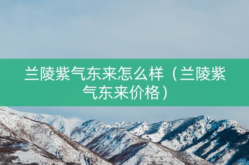兰陵紫气东来怎么样（兰陵紫气东来价格）
