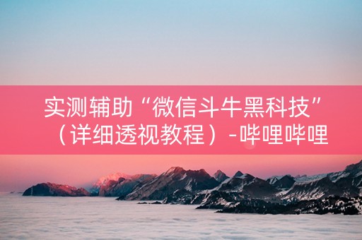 实测辅助“微信斗牛黑科技”（详细透视教程）-哔哩哔哩