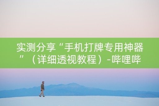 实测分享“手机打牌专用神器”（详细透视教程）-哔哩哔哩