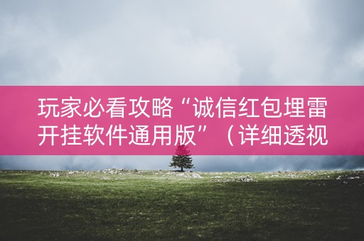 玩家必看攻略“诚信红包埋雷开挂软件通用版”（详细透视教程）-哔哩哔哩