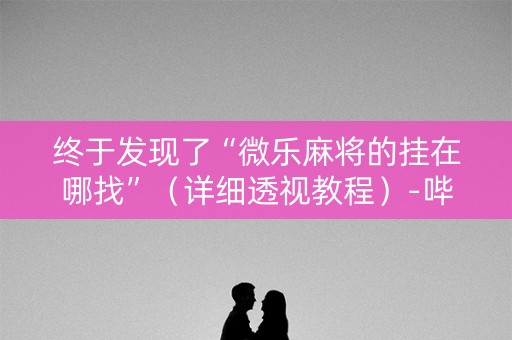 终于发现了“微乐麻将的挂在哪找”（详细透视教程）-哔哩哔哩