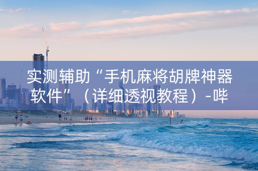 实测辅助“手机麻将胡牌神器软件”（详细透视教程）-哔哩哔哩
