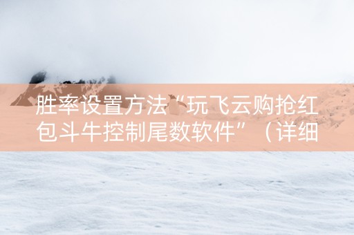 胜率设置方法“玩飞云购抢红包斗牛控制尾数软件”（详细透视教程）-哔哩哔哩