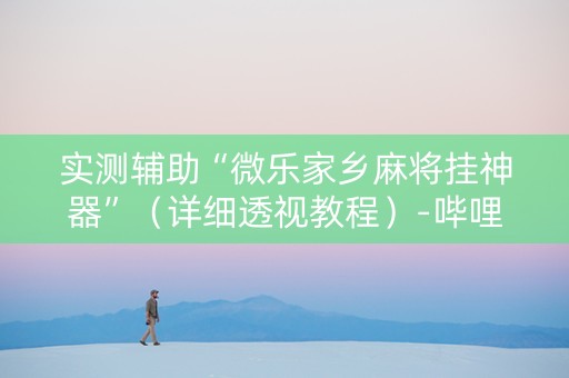 实测辅助“微乐家乡麻将挂神器”（详细透视教程）-哔哩哔哩