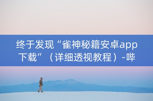 终于发现“雀神秘籍安卓app下载”（详细透视教程）-哔哩哔哩