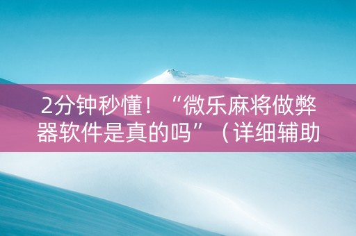 2分钟秒懂！“微乐麻将做弊器软件是真的吗”（详细辅助教程）-哔哩哔哩