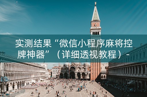 实测结果“微信小程序麻将控牌神器”（详细透视教程）-哔哩哔哩