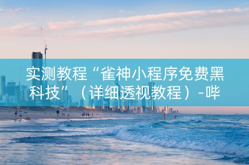 实测教程“雀神小程序免费黑科技”（详细透视教程）-哔哩哔哩