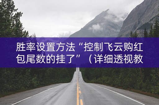 胜率设置方法“控制飞云购红包尾数的挂了”（详细透视教程）-哔哩哔哩