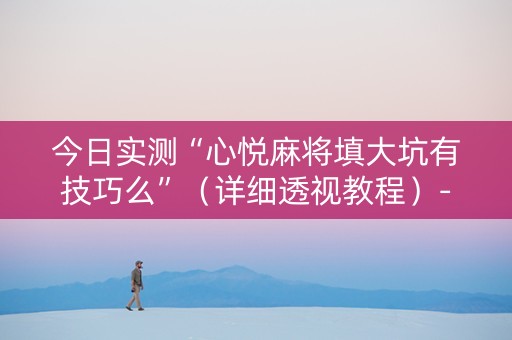 今日实测“心悦麻将填大坑有技巧么”（详细透视教程）-哔哩哔哩