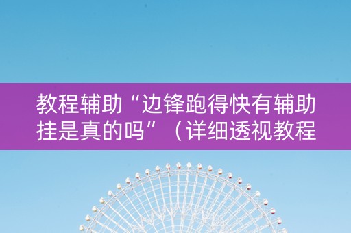 教程辅助“边锋跑得快有辅助挂是真的吗”（详细透视教程）-哔哩哔哩
