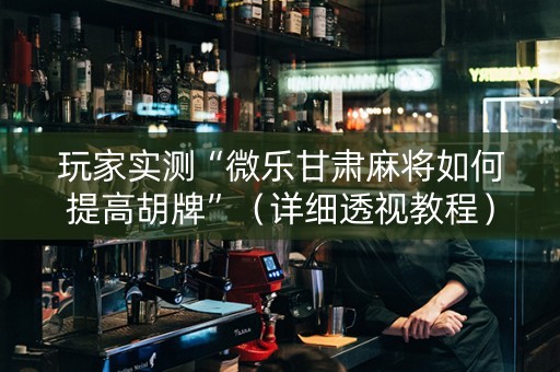 玩家实测“微乐甘肃麻将如何提高胡牌”（详细透视教程）-哔哩哔哩