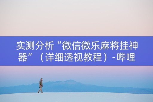实测分析“微信微乐麻将挂神器”（详细透视教程）-哔哩哔哩