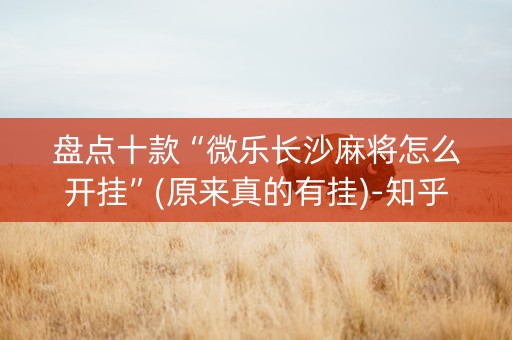 盘点十款“微乐长沙麻将怎么开挂”(原来真的有挂)-知乎