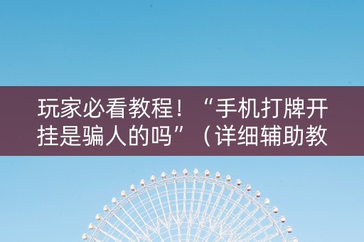 玩家必看教程！“手机打牌开挂是骗人的吗”（详细辅助教程）-哔哩哔哩