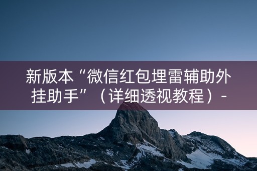新版本“微信红包埋雷辅助外挂助手”（详细透视教程）-哔哩哔哩